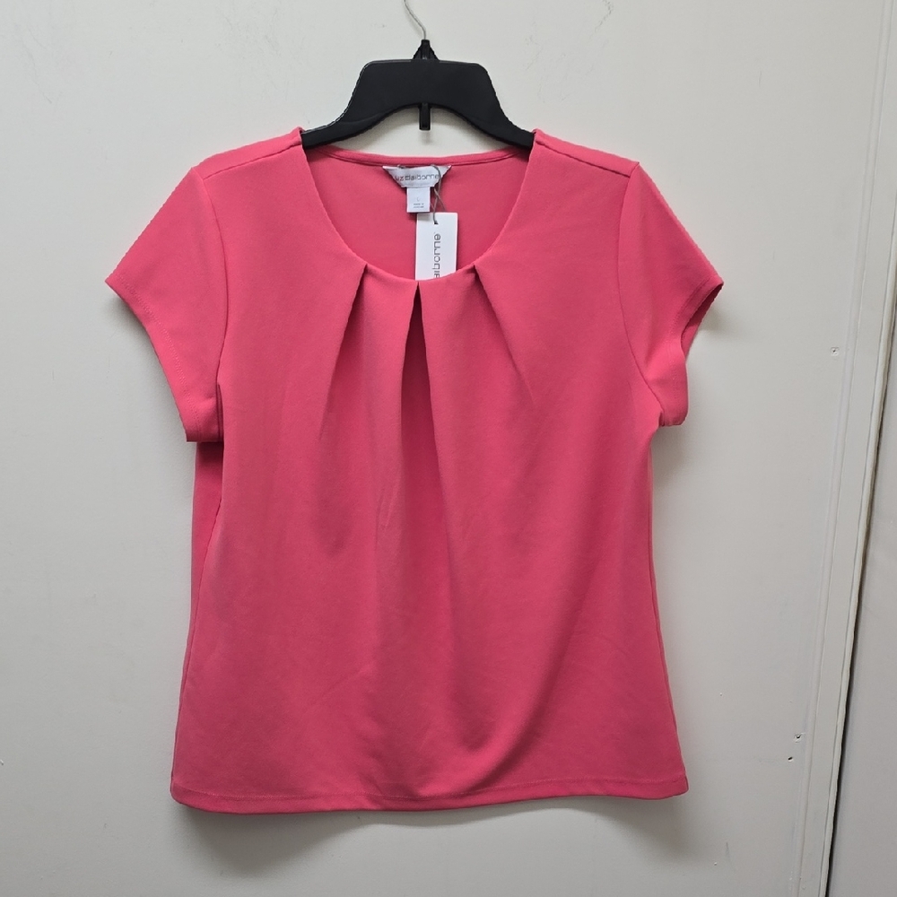 Rose Pink Pleated Women's Top - Size L